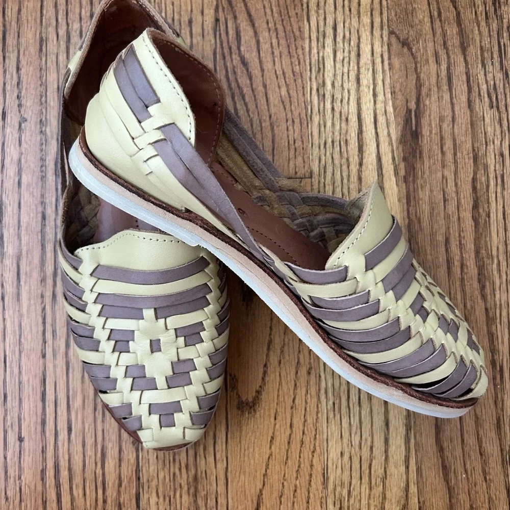 Espiritu Women's Huarache Sandals - Butter Yellow and Brown - Picture 1 of 2